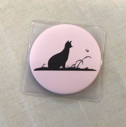 缶ミラー「ねこ（ピンク）」