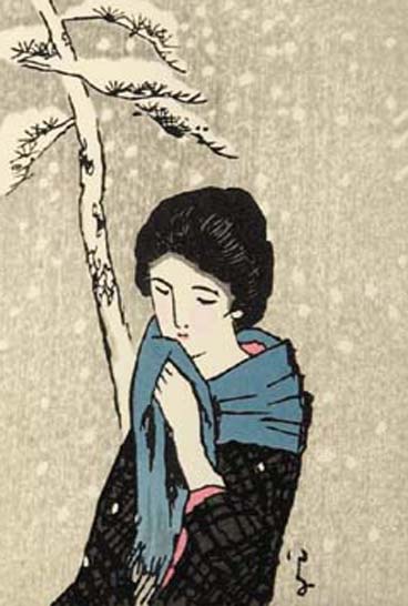 木版画／雪（額無）