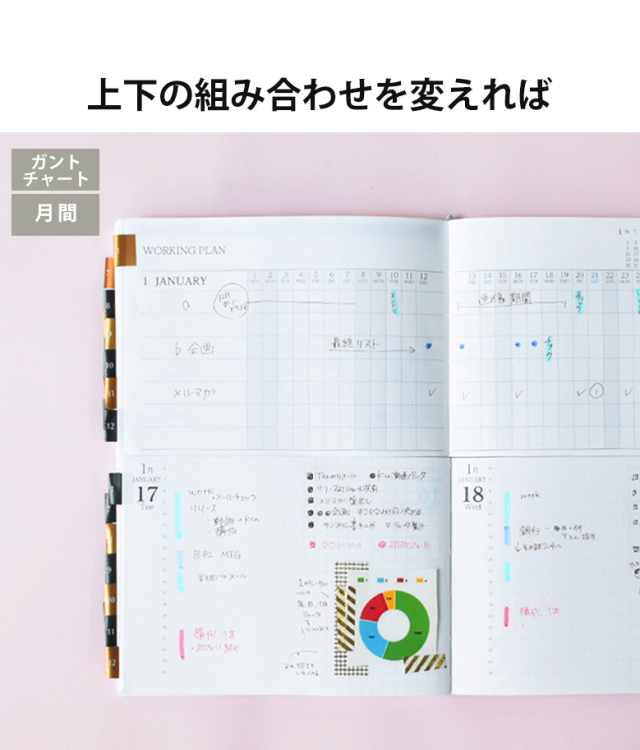 セパレートダイアリー 手帳 23 1月始まり A5 デイリー マンスリー リフィル 中身のみ スケジュール帳 1日1ページ 日記 伊藤手帳