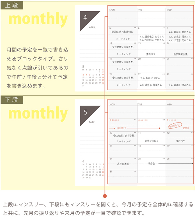 折りたためる手帳 Tetefu テテフ マンスリー マンスリー 月間 21 1月始まり 年 12月始まり ガントチャート 方眼 ノート