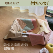 天然染めホテルタイプタオルハンカチ(草木・ドリンク染め)　日本製　泉州タオル　おしぼり