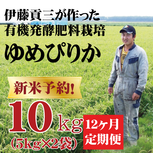 【新米予約】【令和7年産】定期購入 伊藤さんのゆめぴりか 10kg 12か月 北海道美唄市産