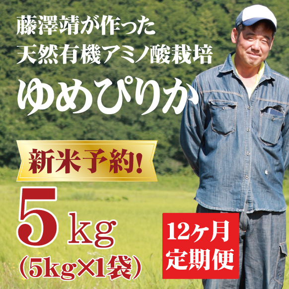 【新米予約】【令和6年産】定期購入  藤澤さんのゆめぴりか 5kg 12か月 北海道仁木町銀山産