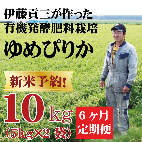 【新米予約】【令和6年産】定期購入 伊藤さんのゆめぴりか 10kg 6か月 北海道美唄市産