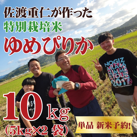 【令和8年産第一弾】北海道芦別市産 佐渡さんのゆめぴりか 10kg　特別栽培米