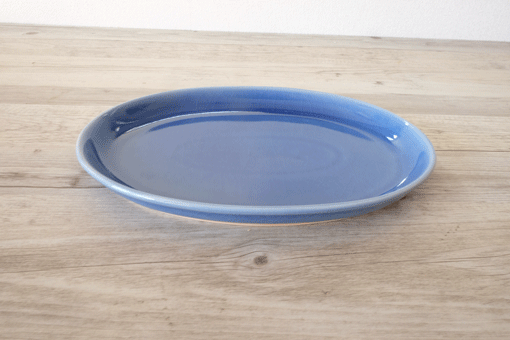 だ円のお皿　Ｍ　プレーン　ブルー