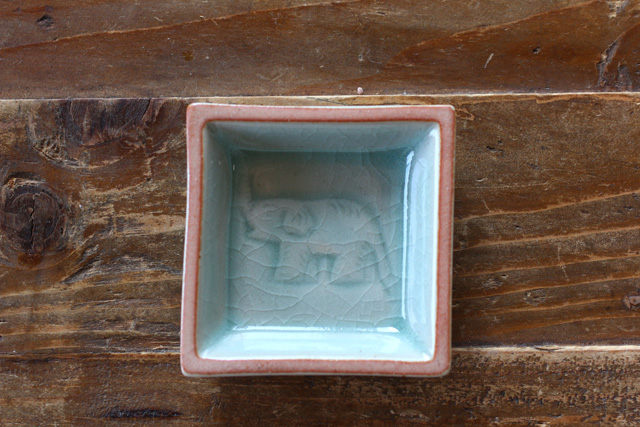 ぞうさん豆皿　スクエア　（６ｃｍ）