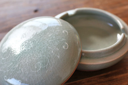 ふたつき灰皿　オーシャングリーン