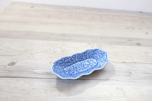 ロング小皿１５　ブルー