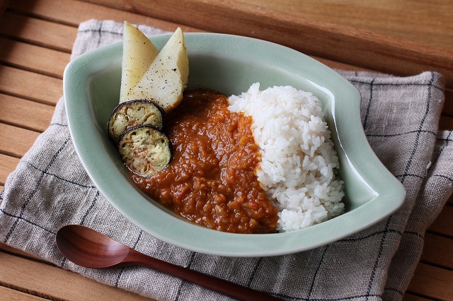 お米のカレー皿　Ｍ　ナチュラルグリーン