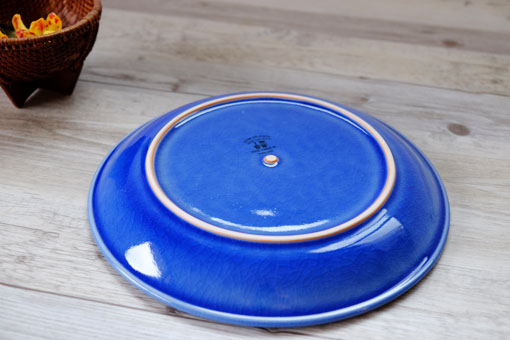 丸皿25cm フラワー ブルー 雑貨とセラドン焼き食器の通販