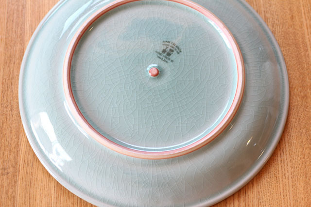 丸皿25cm フラワー オーシャン 雑貨とセラドン焼き食器の