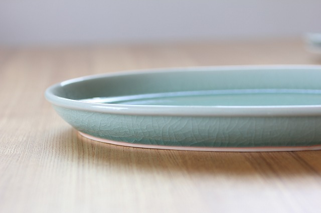 だ円のお皿 M プレーン オーシャン 雑貨とセラドン焼き食器の通販専門
