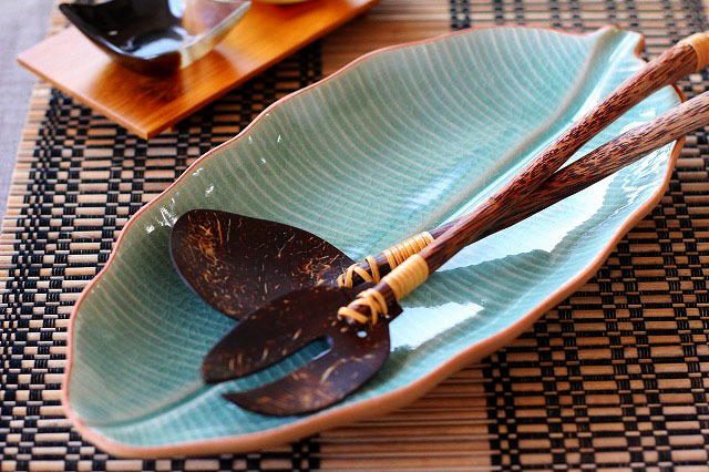 セラドン焼き 皿 プレート 28cm 5枚セット 大皿 ブルーセラドン深皿