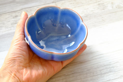 シルクロードミナイ手花文　小鉢10個セット ロータス花の小鉢（10cm） ブルー 雑貨とセラドン焼き食器の通販