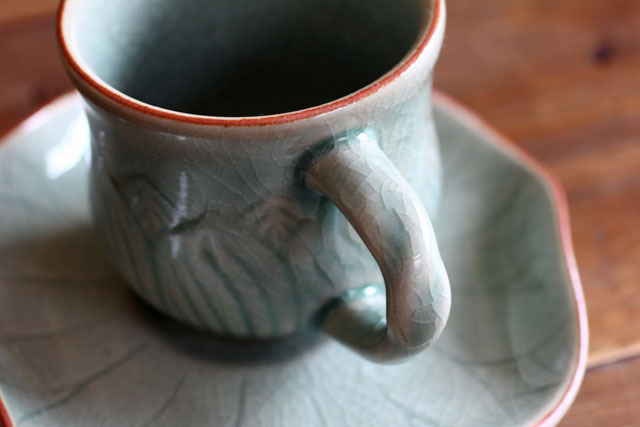 デミタスカップ＆ソーサー ロータス セラドン食器の通販専門ショップ