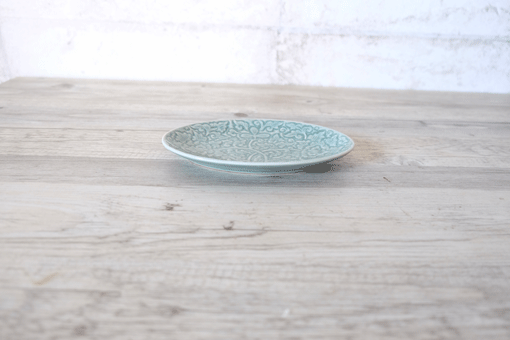 ロングだ円皿19 フラワー オーシャングリーン 雑貨とセラドン焼き