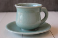 カップ＆ソーサー　【プレーン】　オーシャングリーン