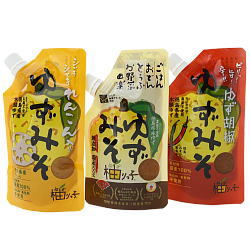 ゆずみそ柚りっ子＆れんこん入りゆずみそ＆ゆず胡椒入りゆずみそ 120g