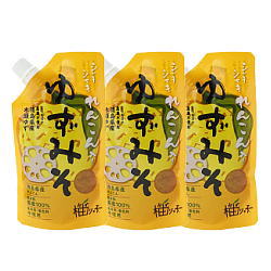 れんこん入りゆずみそ 120gチューブ 3個セット 送料込み 徳島県産農薬