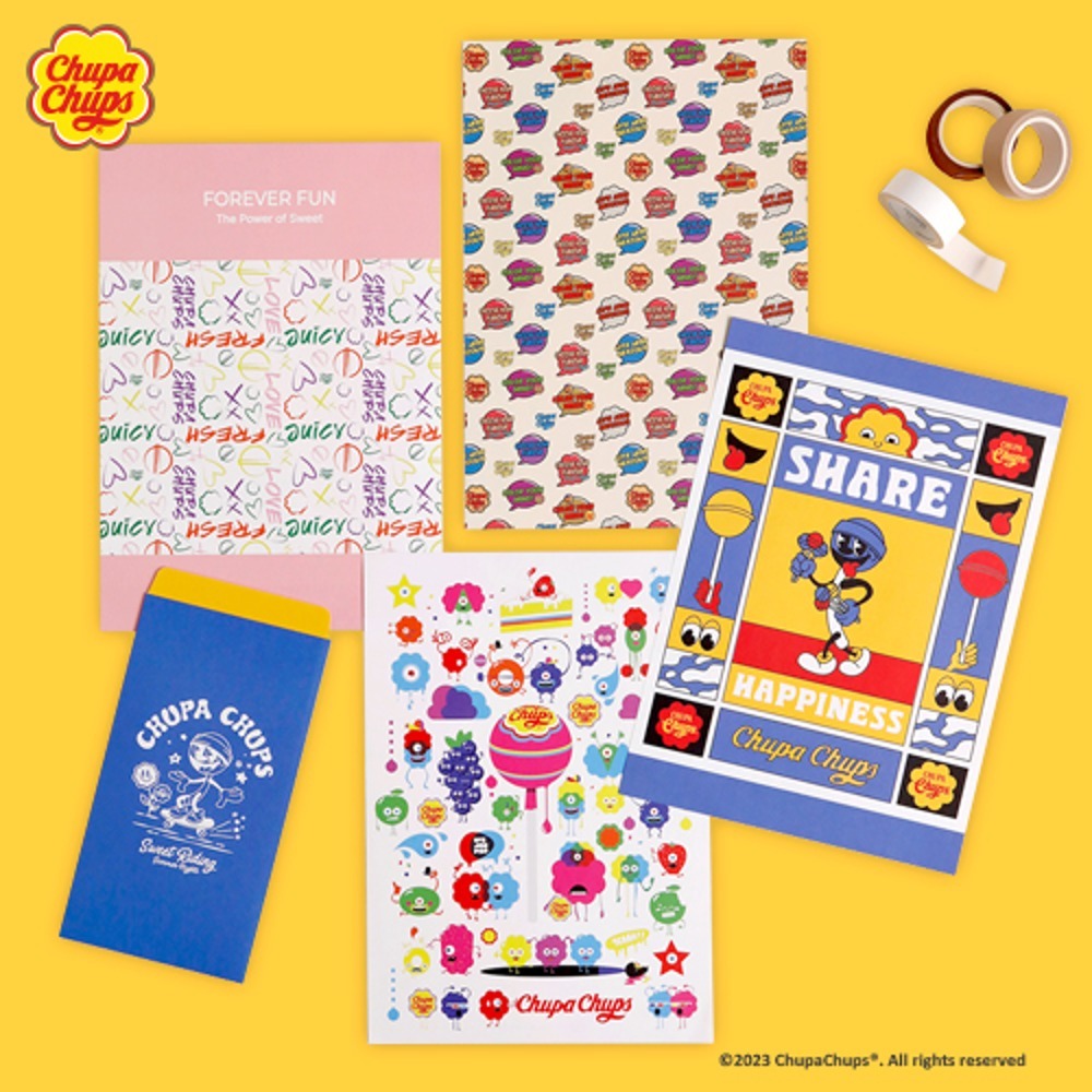 <再入荷なし>  Chup Chups レターセット  3種類　封筒 便箋 チュッパチャプス