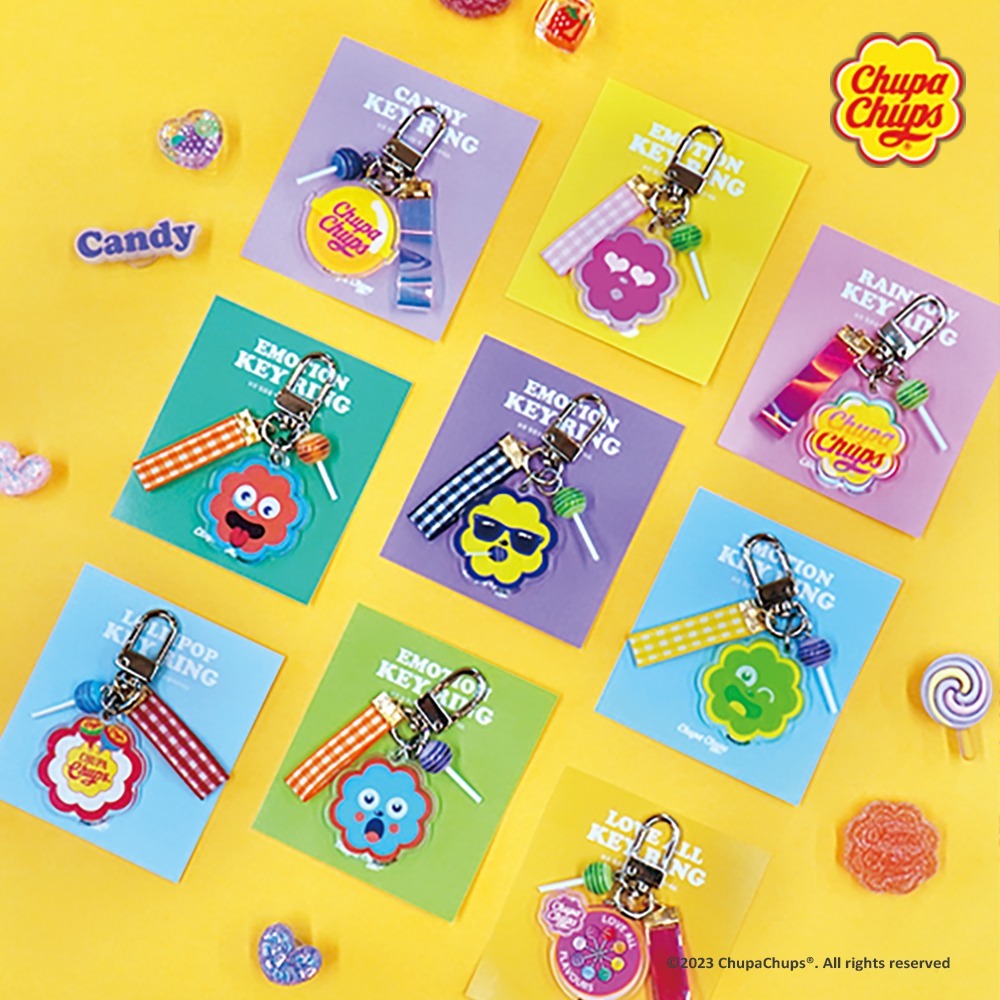 <再入荷なし>  Chup Chups アクリルキーリング 8種類　airpodsキーホルダー チュッパチャプス