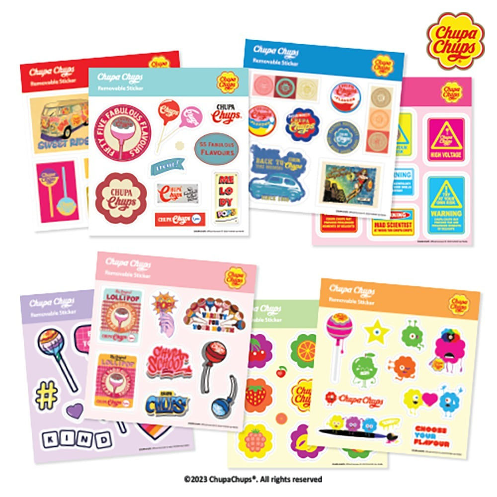 <再入荷なし>  Chup Chups リムーバブルスティッカー  8種類 シール ステッカー チュッパチャプス
