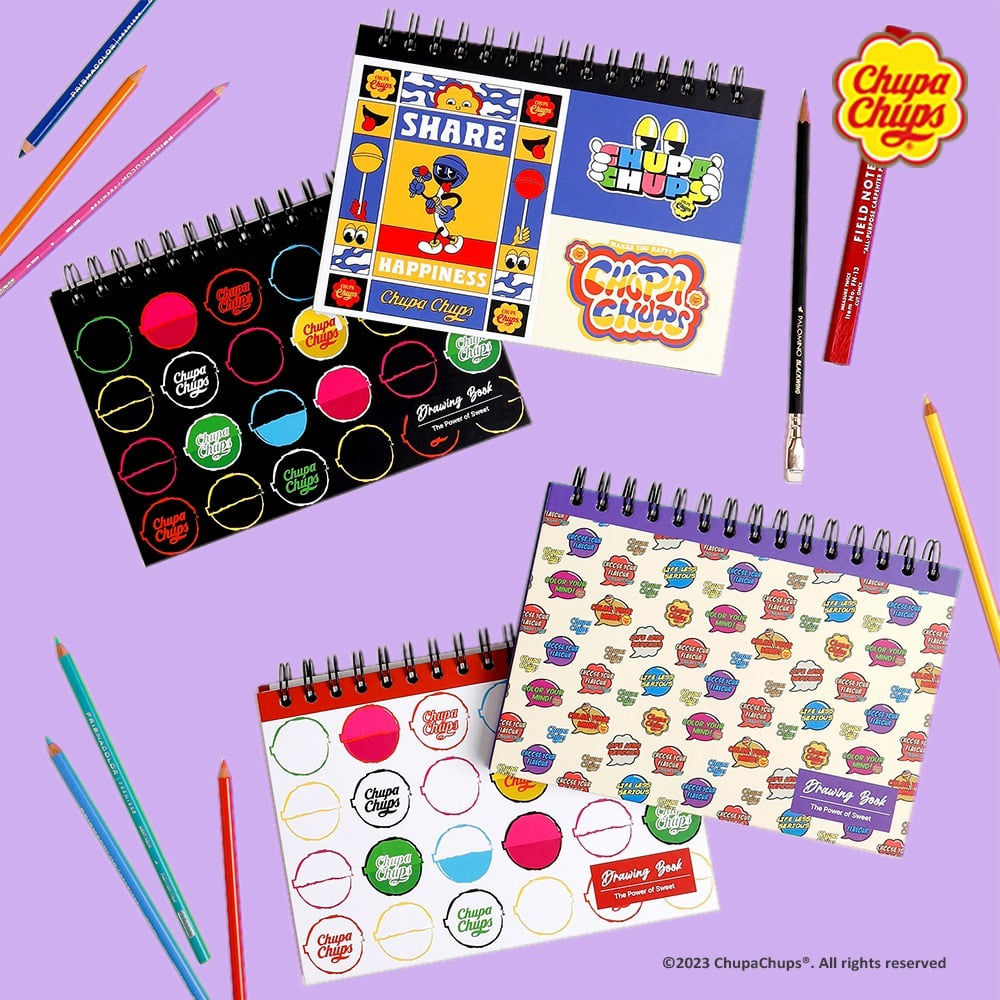 <再入荷なし>  Chup Chups DRAWING BOOK  4種類 ノート チュッパチャプス