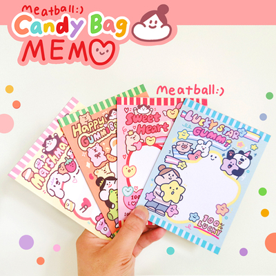 Meatball  Candy bag memoなど全2種類　メモ帳