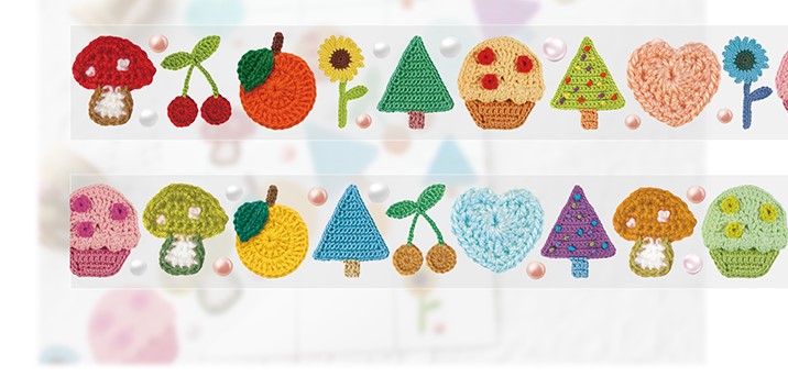 透明テープ  マスキングテープ　ニット物語など全3種類　幅28mm-58mm 海外デザイン