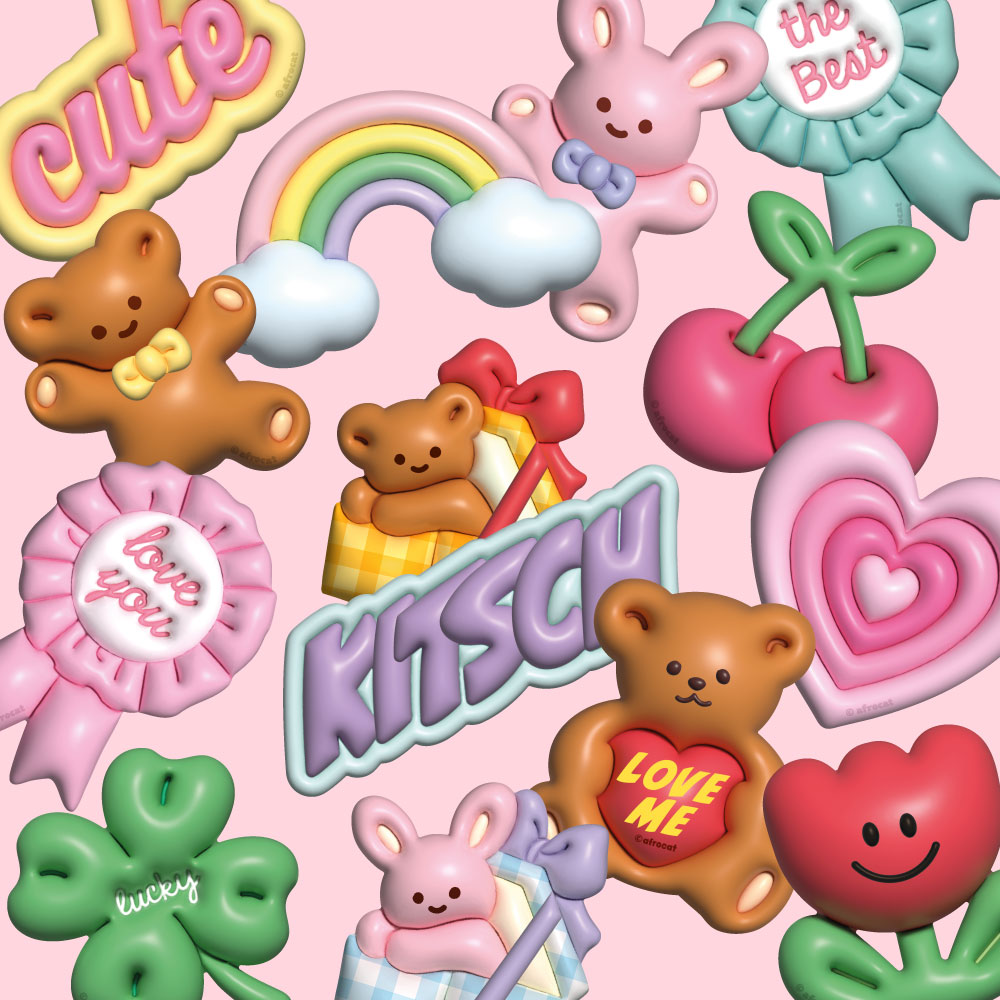 afrocat   balloon sticker 全8種類 防水 デコシール