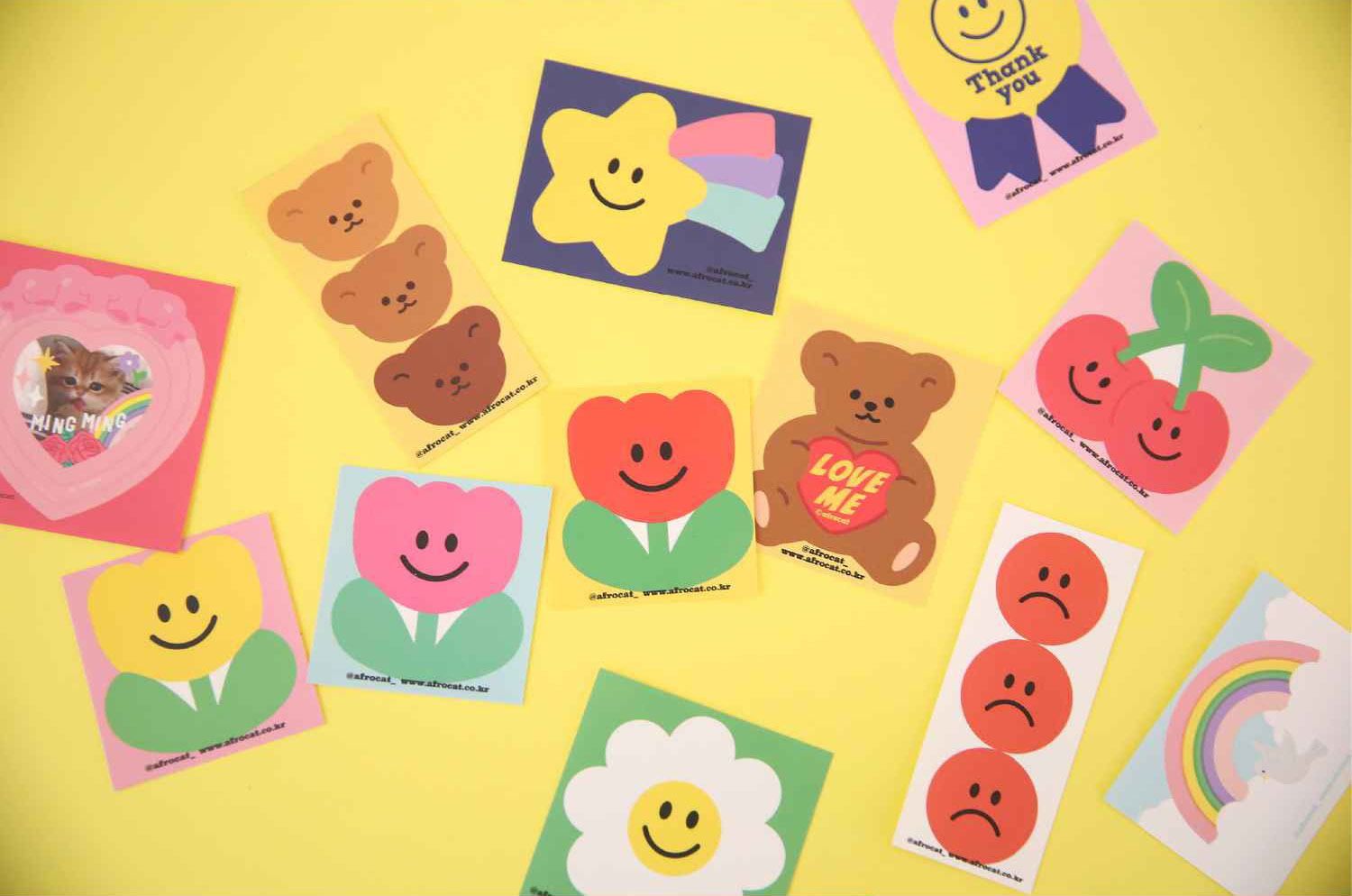 afrocat smile sticker   全8種類