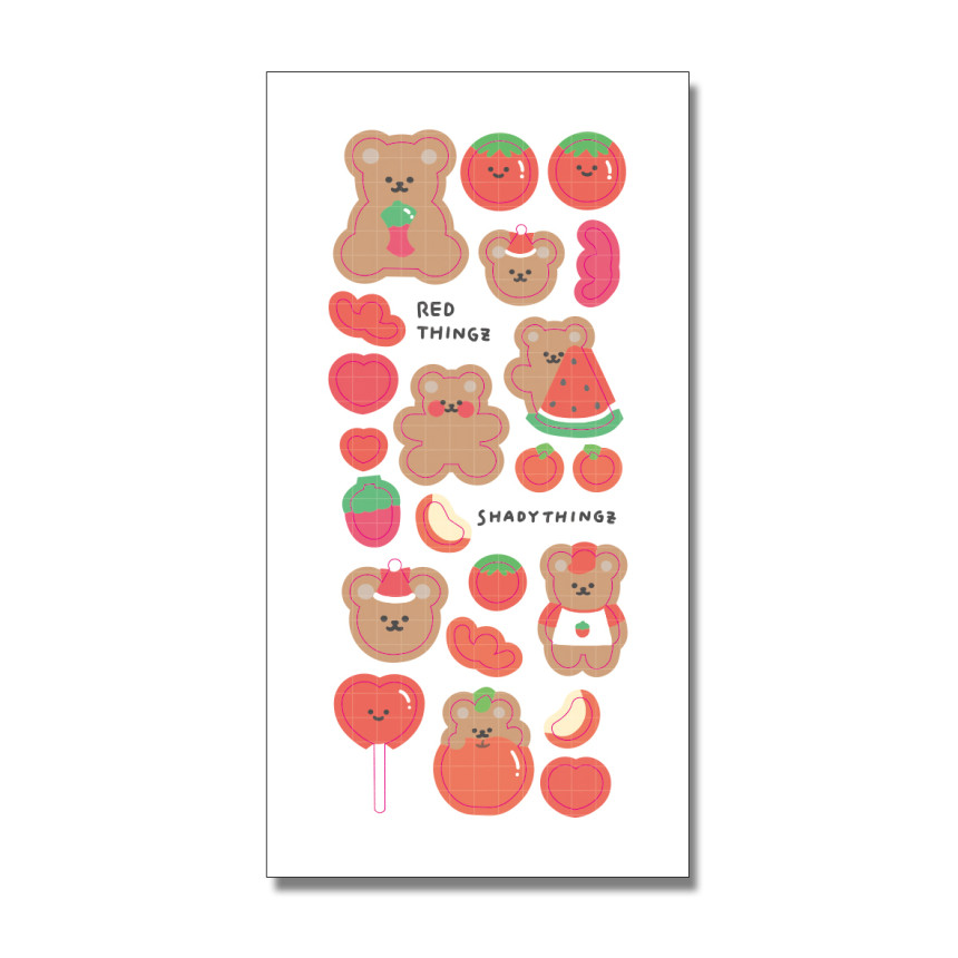 シール  red bearなど全3種類 くまさん bear  ステッカー dal