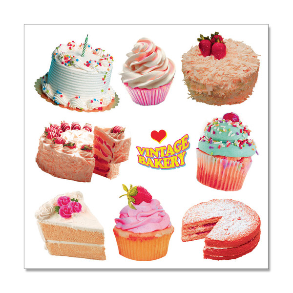 シール  vintage bakeryなど2種類 ケーキ デザート ステッカー dal