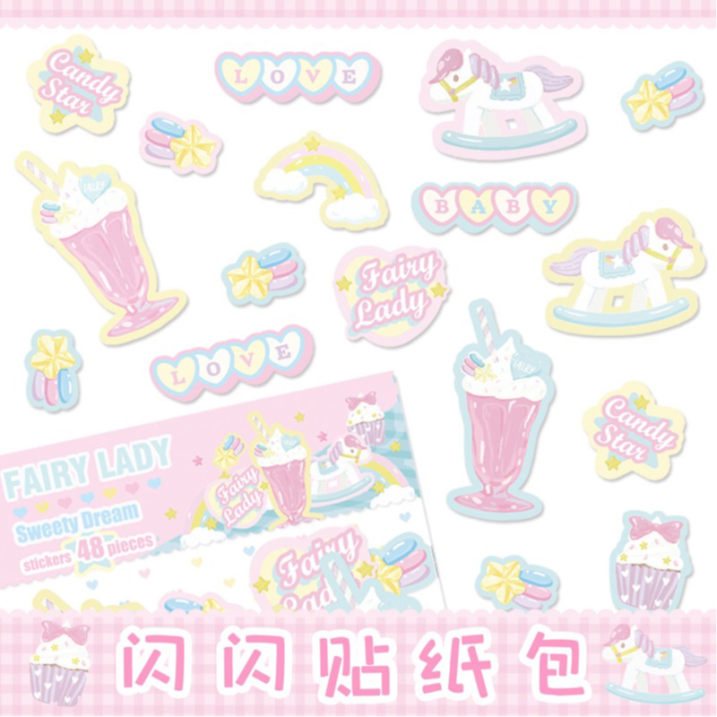 fairy  Sweet Dreamシリーズなど全3種類　 フレークシール 　型抜きメモ  ラッピングペーパー