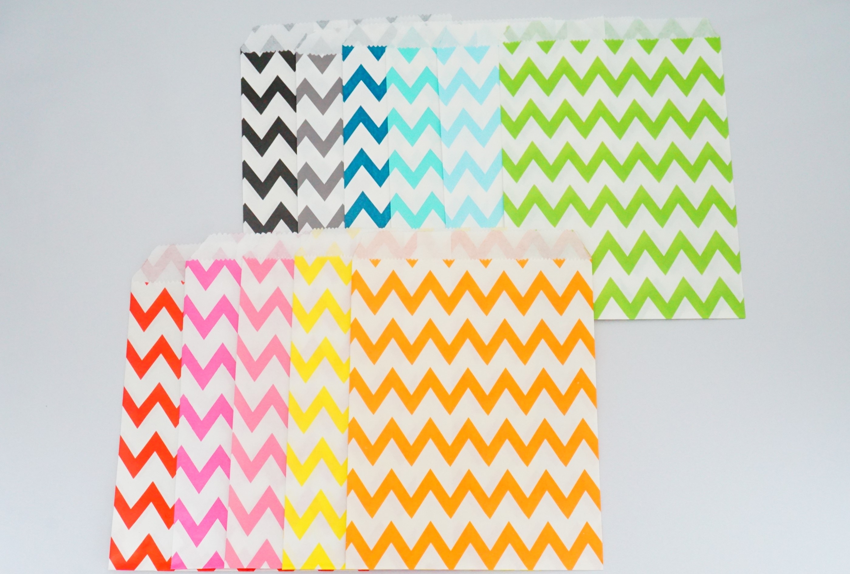 かわいい平袋　キュートな小袋　5.ギザギザ柄　全11色・˙10色セット(濃いピンク以外)　かわいい紙モノ