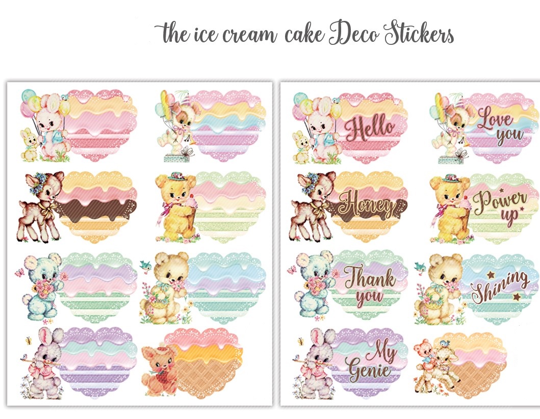 <再入荷なし> シール　sticker アイスクリームケーキ hol