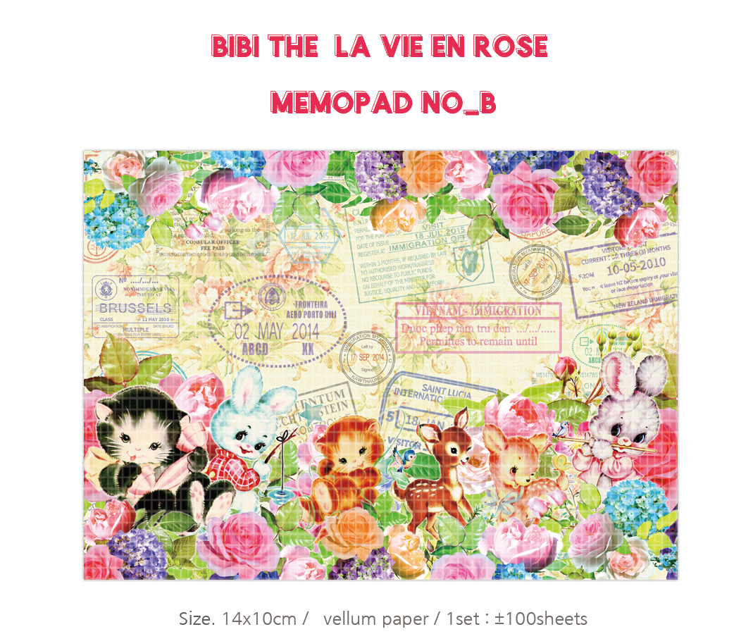 <再入荷なし> LA VIE EN ROSE シリーズ全4種類 メモ帳　memopad hol