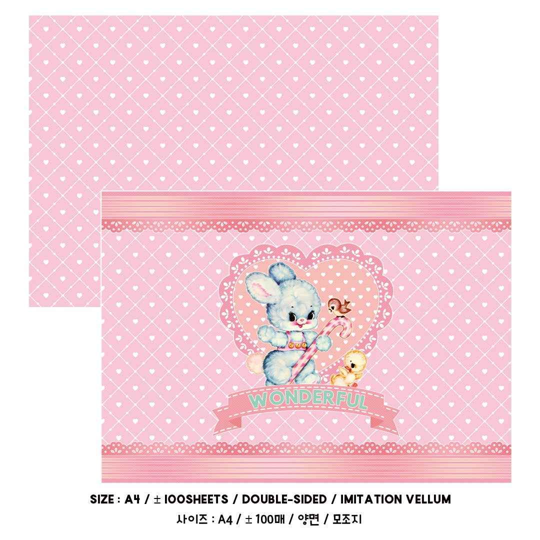 <再入荷なし> ラッピングペーパー  BiBi the CoCo BeBe シリーズ 全8種類　 A4サイズ(5枚・10枚・20枚) hol