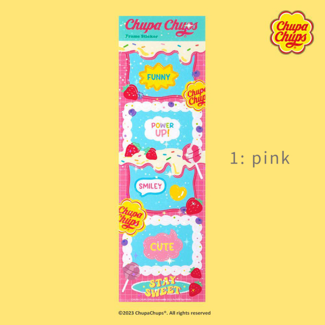 <再入荷なし>  Chup Chups プライムスティッカー  4種類　シール　ステッカー チュッパチャプス/1: pink