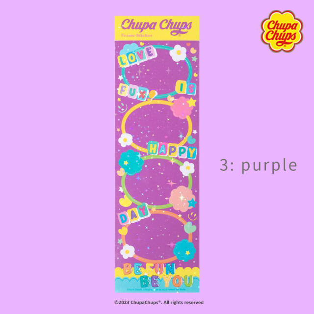 <再入荷なし>  Chup Chups プライムスティッカー  4種類　シール　ステッカー チュッパチャプス/3: purple