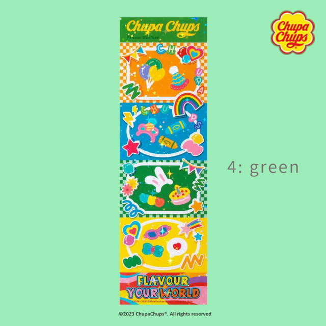<再入荷なし>  Chup Chups プライムスティッカー  4種類　シール　ステッカー チュッパチャプス/4: green
