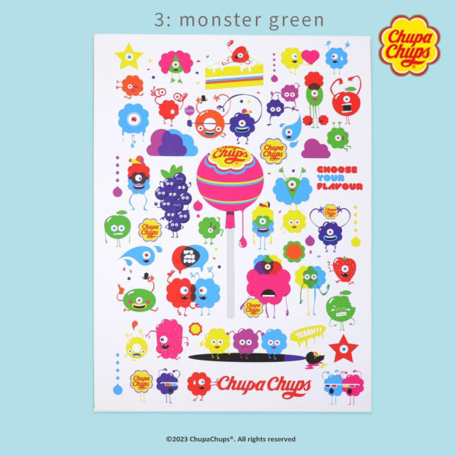 <再入荷なし>  Chup Chups いつもノート  4種類 ノート チュッパチャプス/3: monster green