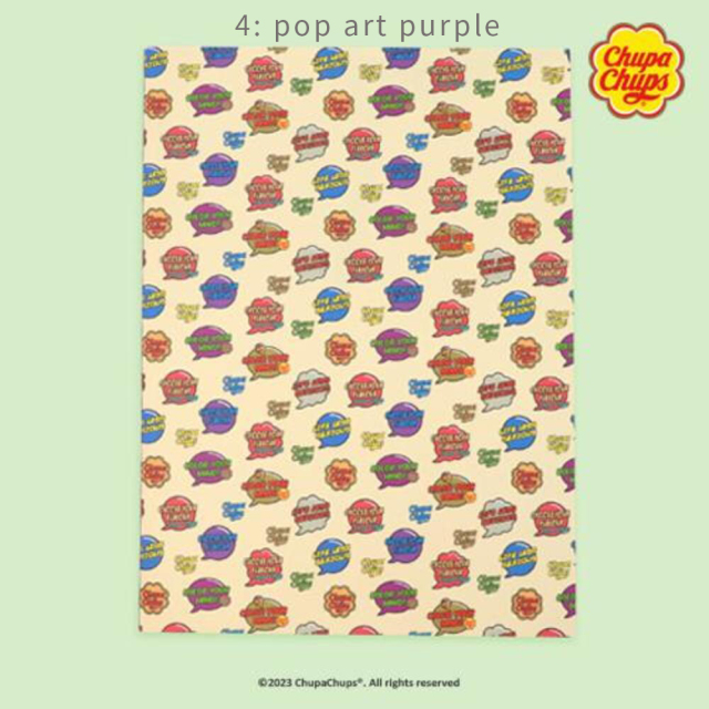 <再入荷なし>  Chup Chups いつもノート  4種類 ノート チュッパチャプス/4: pop art purple