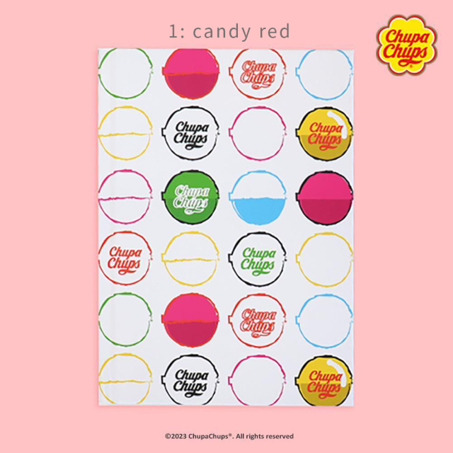 <再入荷なし>  Chup Chups 洋風ノート 3種類 ノート チュッパチャプス/1: candy red