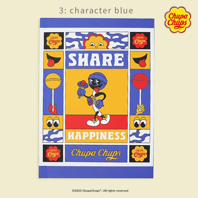 <再入荷なし>  Chup Chups 洋風ノート 3種類 ノート チュッパチャプス/3: character blue