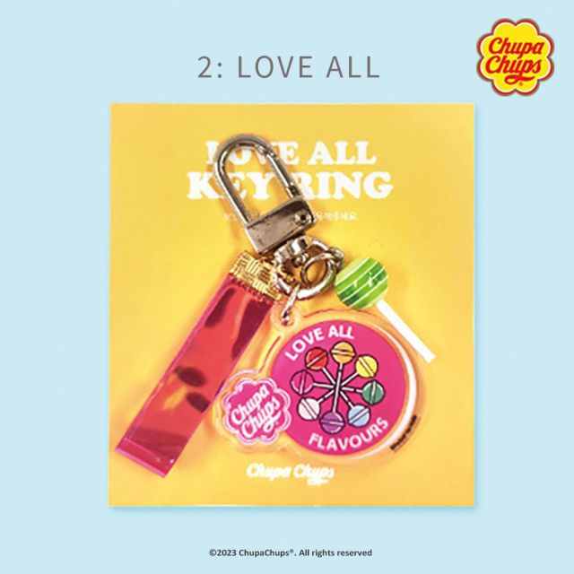 <再入荷なし>  Chup Chups アクリルキーリング 8種類　airpodsキーホルダー チュッパチャプス/2: LOVE ALL