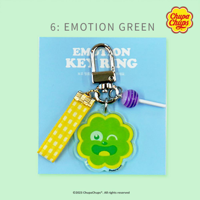 <再入荷なし>  Chup Chups アクリルキーリング 8種類　airpodsキーホルダー チュッパチャプス/6: EMOTION GREEN
