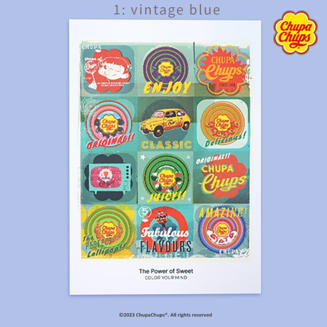 <再入荷なし>  Chup Chups ミニノート 4種類 ノート チュッパチャプス/1: vintage blue