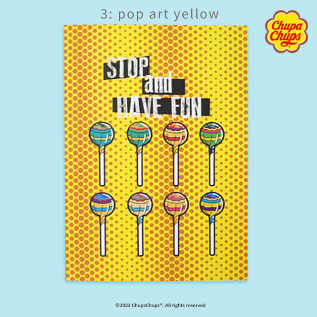 <再入荷なし>  Chup Chups ミニノート 4種類 ノート チュッパチャプス/3: pop art yellow